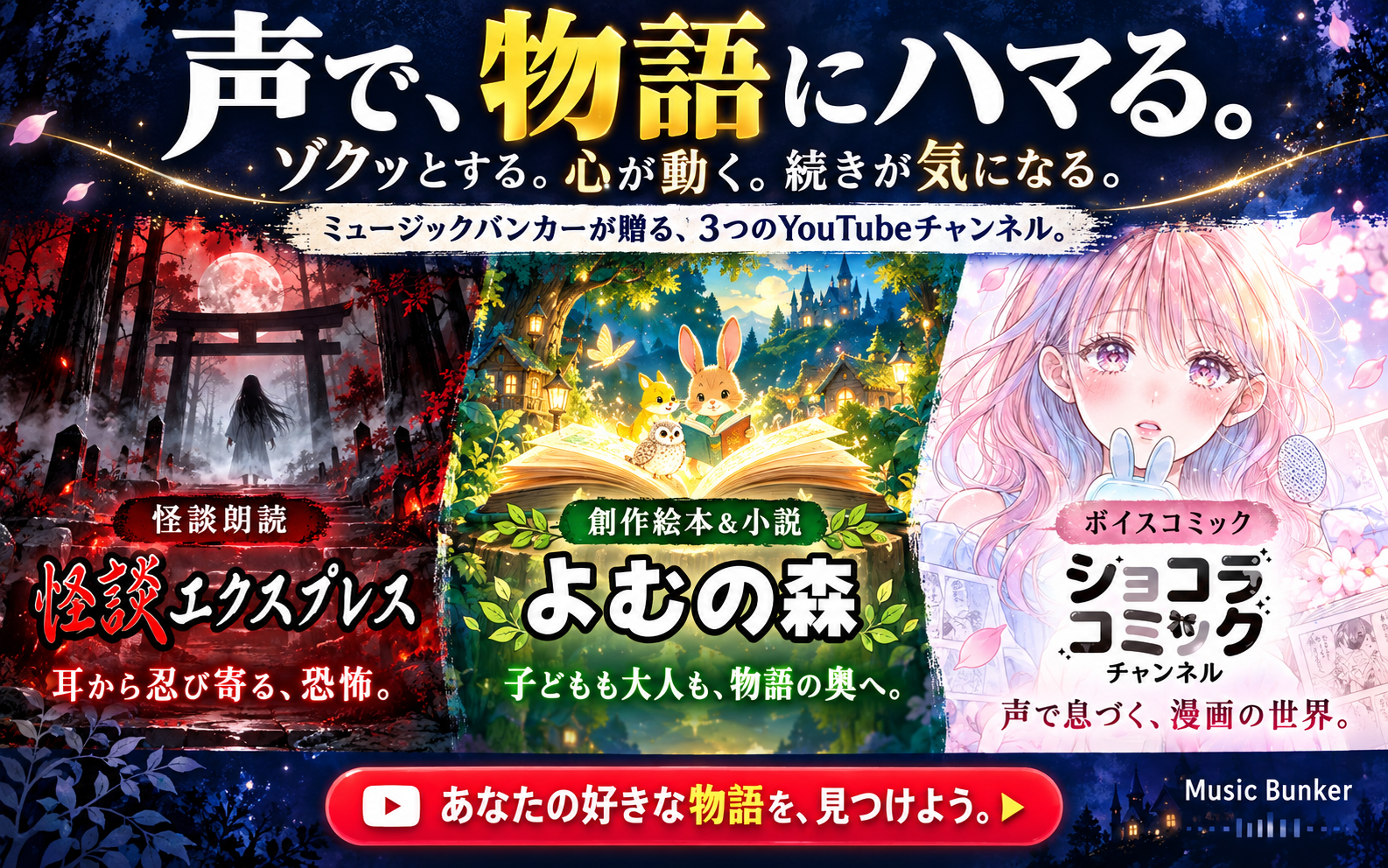 3つのYouTubeチャンネル
